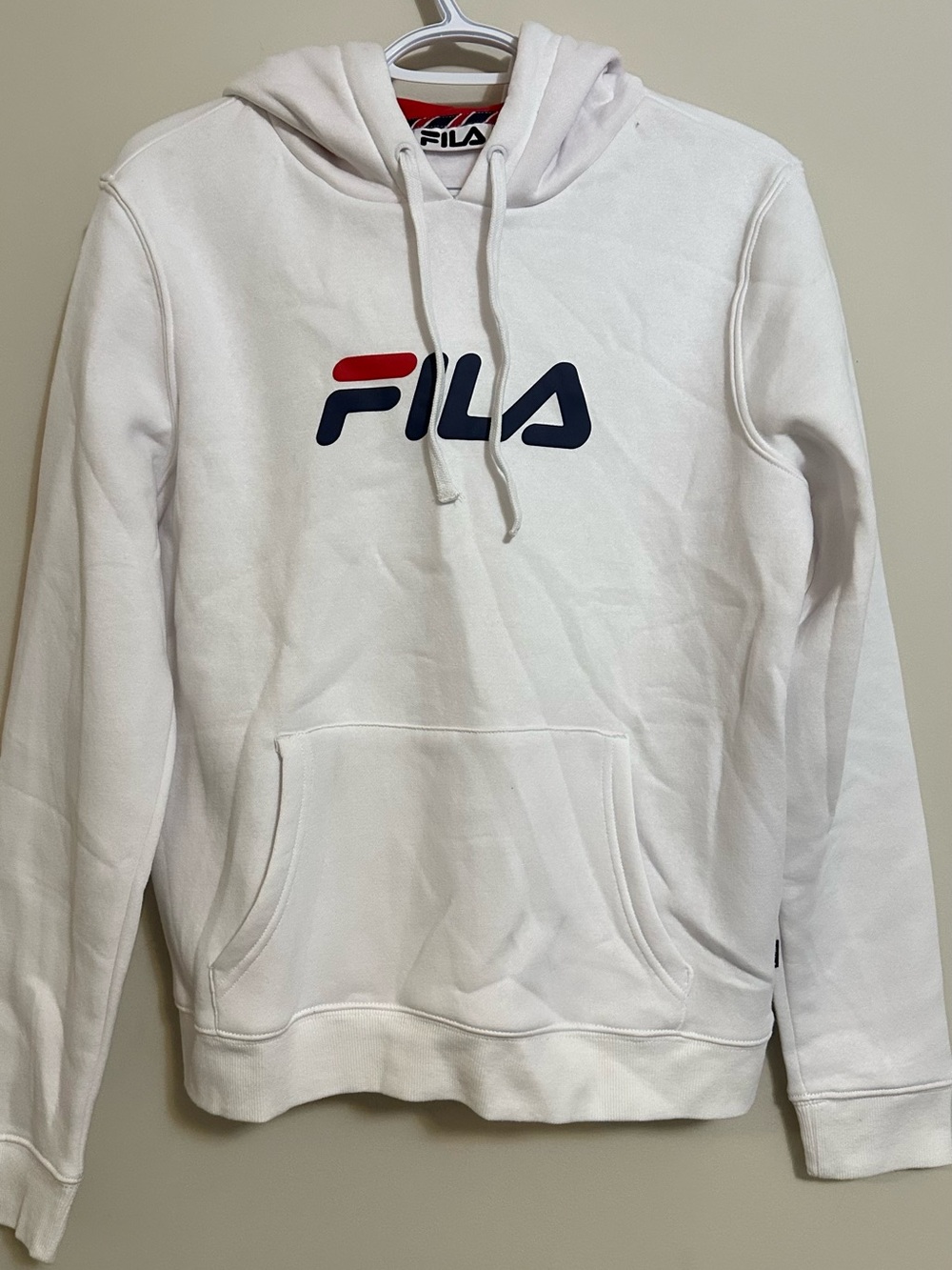 FILA White Pullover Hoodie with Logo